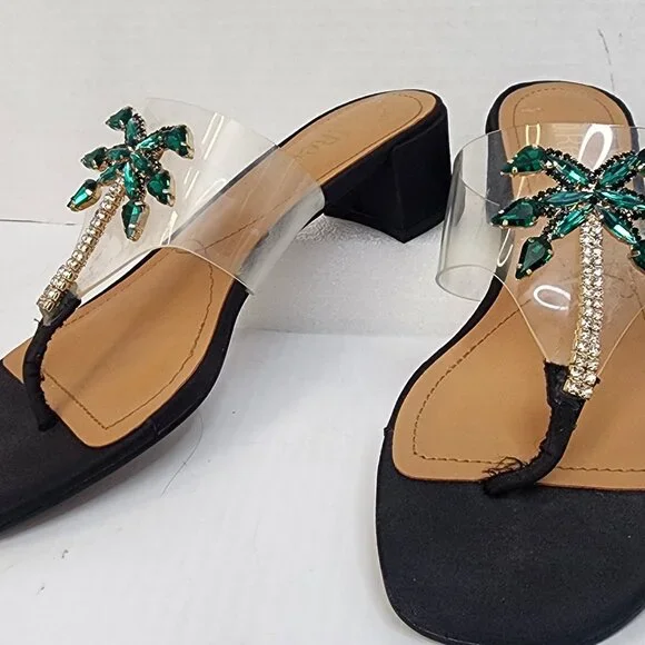 J. Renee Tarianna Clear Black Thong Sandal - Picture 4 of 10